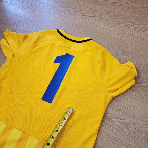 Nike Football Jersey Shirt Mens L Neon Yellow Official Croatia Soccer Pullover - Picture 9 of 12